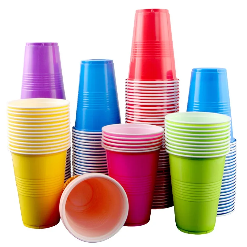 50PCS 16oz/500ml Plastic Party Cups Disposable Plastic Cup Set Beer Pong Game Drinks, Wedding Birthday Party Disposable Cup Set