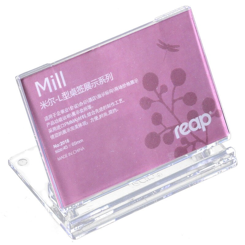 5- -paks reap mill ps l-form bordskiltholder kortdisplaystativ prislapp serviceetikett kontorklubb bedrift restaurant: 5816 46 x 65mm