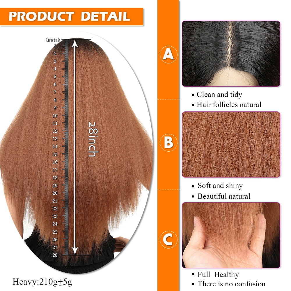 Synthetic Lace Front Wigs With Natural Hairline Long Afro Yaki Wigs 150% Density For Black Or White Women Alibaby