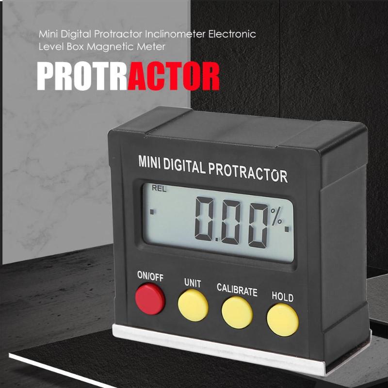 360 Graden Mini Digitale Gradenboog Elektronische Inclinometer Level Box Magnetische Base LCD Display Gradenboog Meetinstrumenten