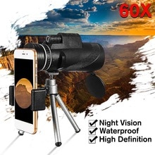 40X60 Zoom Waterdichte Nachtzicht Telelens Hd Monoculaire Telescoop Met Statief Universeel Voor Android Smartphone Mobiele