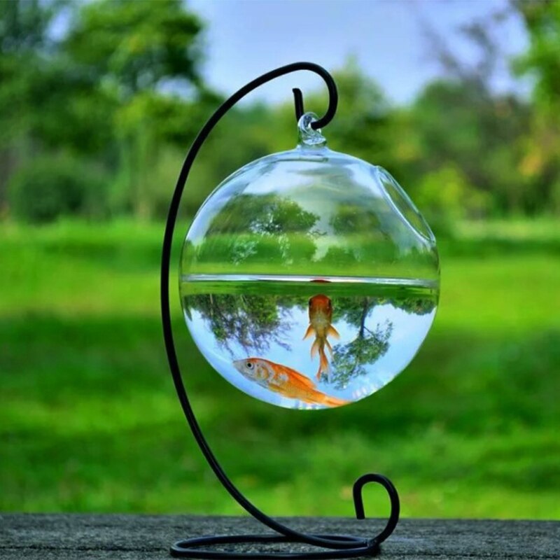 Transparent Spherical Glass Handmade Fish Tank Round Shape Hanging Glass Aquarium Fish Bowl Clear Plant Terrarium
