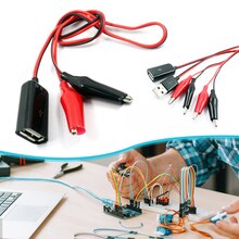 Pinzas de cocodrilo a conector USB macho hembra, Cable de prueba para circuito de prueba de 50CM, 1 Juego