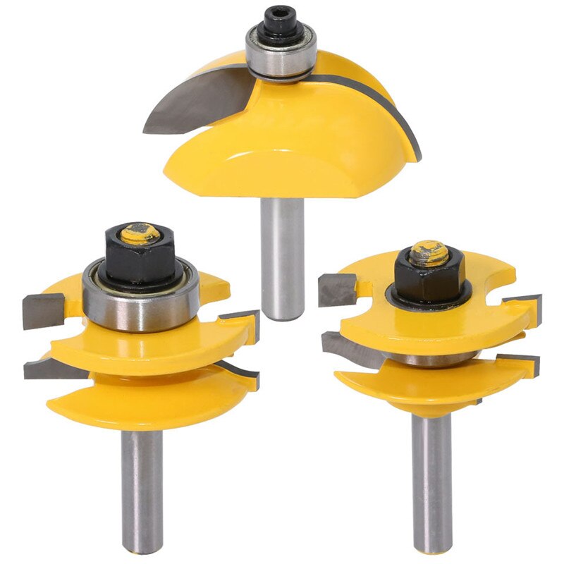 8mm tige surélevée panneau armoire porte routeur ensemble fraise à bois fraises 3 Bits Ogee menuiserie routeur