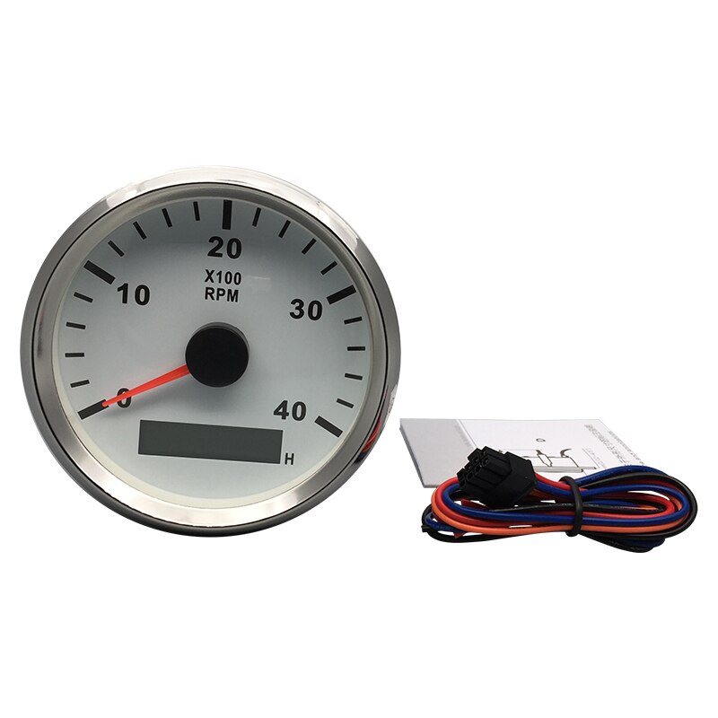 85mm 4000RPM Tachometer With LED Digital Hourmeter Marine Outboard Diesel Engine Motor Generator Tacho Meter Gauge 12V/24V