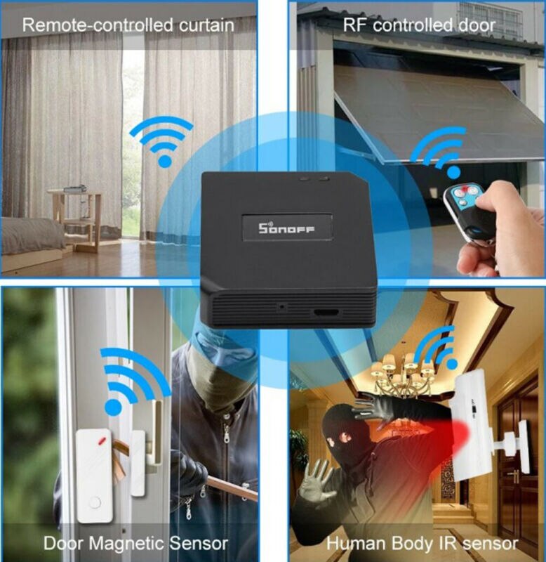 Sonoff passerelle RF intelligente WiFi sans fil commutateur RF télécommande intelligente remplacement domotique intelligente universelle 433MHz