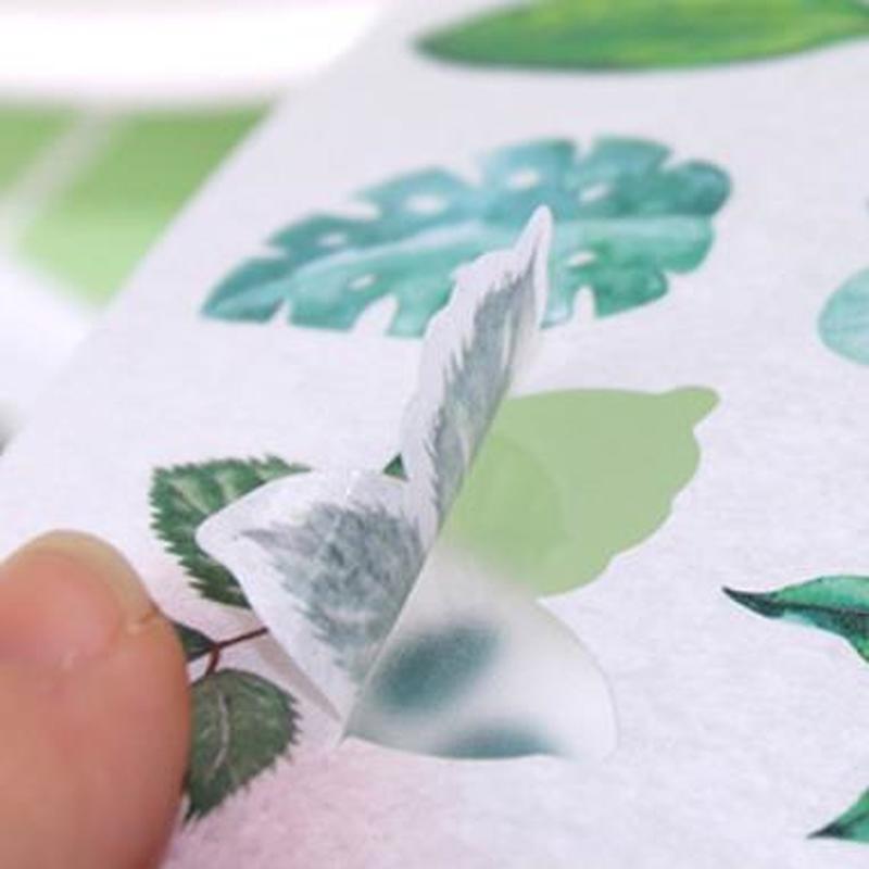 6pcs/set Cute Green Leaf Sticker Stationery Sticker Personality Stickers Cute Clip Art Diary Decoration Stickers Art Supplies