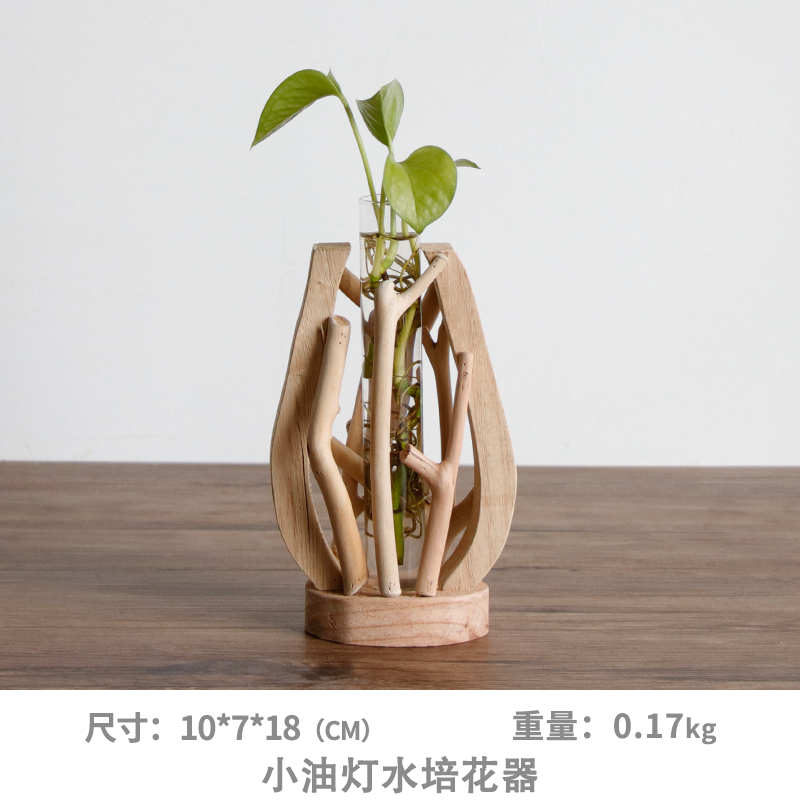 Jarrón de madera puro hecho a mano decorado maceta de madera para flores sólidas para vidrio contenedor hidropónico Floral florero decorativo casero: H