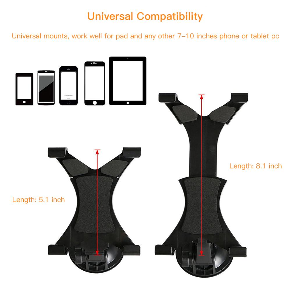 7-10 tommer tablet pc universal bilforrude sugemonteringsholder holder til apple ipad roterende fri vaskbar baseskive