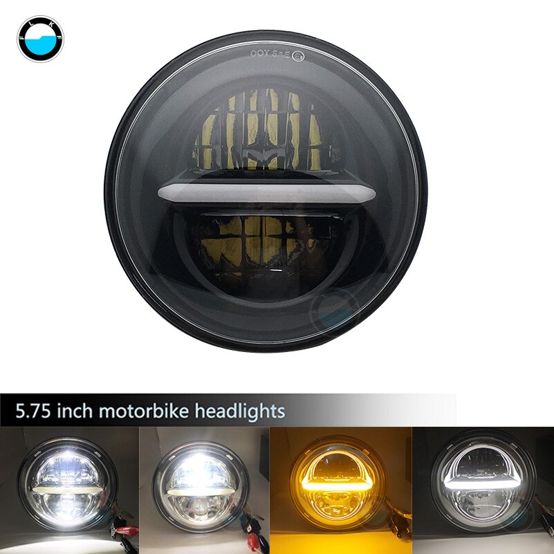 5.75" Round Headlamp 5-3/4 Inch LED Headlight DRL For Softail Dyna And Sportster Models.: SKY BLUE