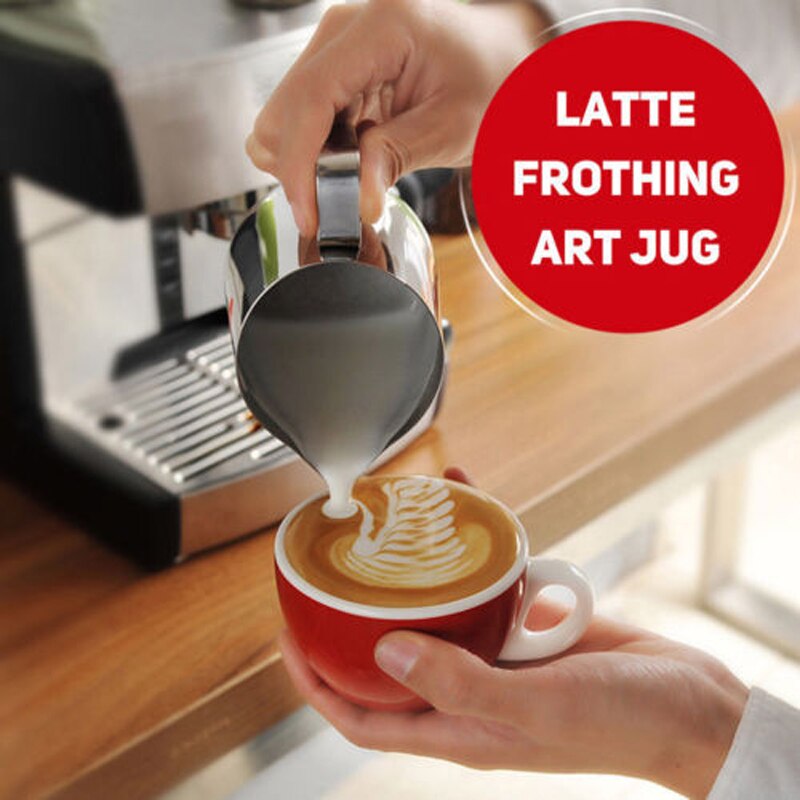 Märkesstil rostfritt stål mjölkskumningskanna skummare kaffe latte behållare kanna 3 storlekar kaffeutrustning