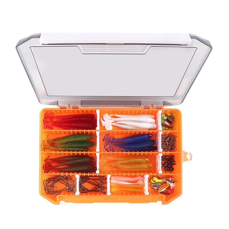 Artificial Fishing Lure Soft Lure Set Mixed Universal Assorted Fishing Baits for Saltwater and Freshwater with Tackle: Default Title