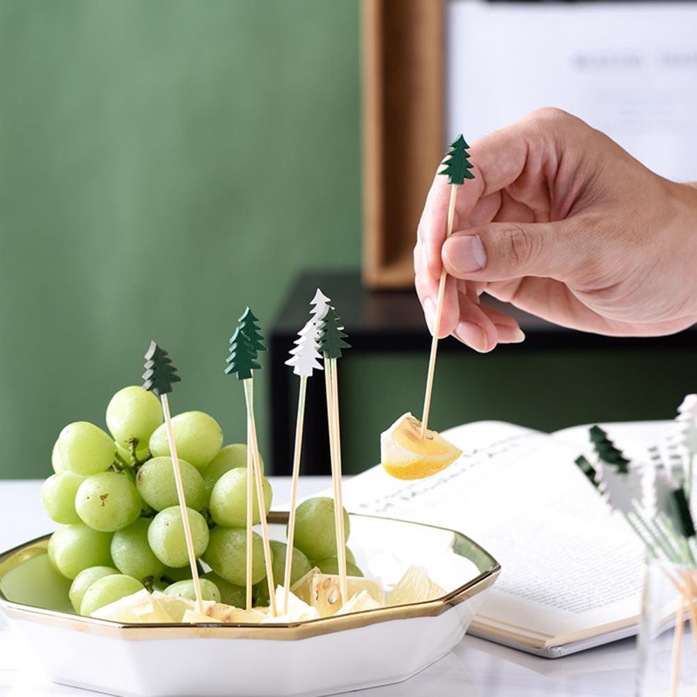 Wide Application 100Pcs Durable Appetizers Wedding Party Toothpicks Safe Cocktail Toothpicks Fancy for Christmas Decor