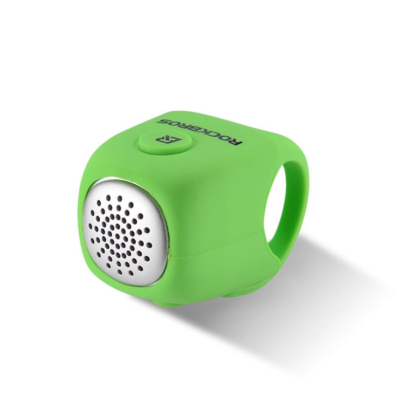 Elektrisk cykelklokke 110 db horn regntæt mtb cykelstyr silicagel skalring cykelklokke cykeltilbehør: Grøn