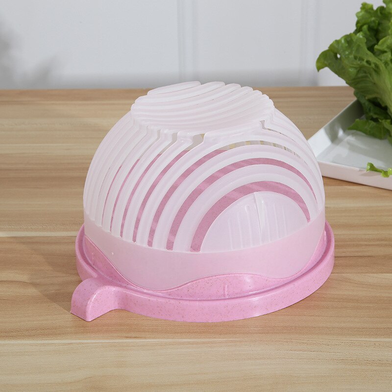 Family Fruit Slicer Gadget Salad Cutting Machine Multifunctional Vegetable Onion Cutter Bowl Kitchen Accessories Gadgets: Pink
