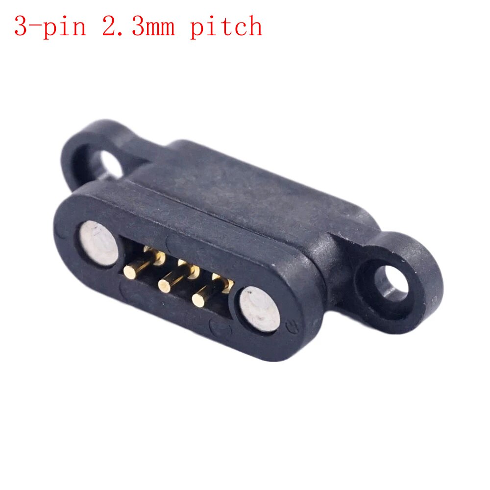 1-3Pairs Frühling Geladen Magnetische Pogo Pin Stecker 3 Positionen Magneten Pitch 2,3 MM 3PThrough Löcher PCB lot Männlich Weibliche Sonde: Bundle 1