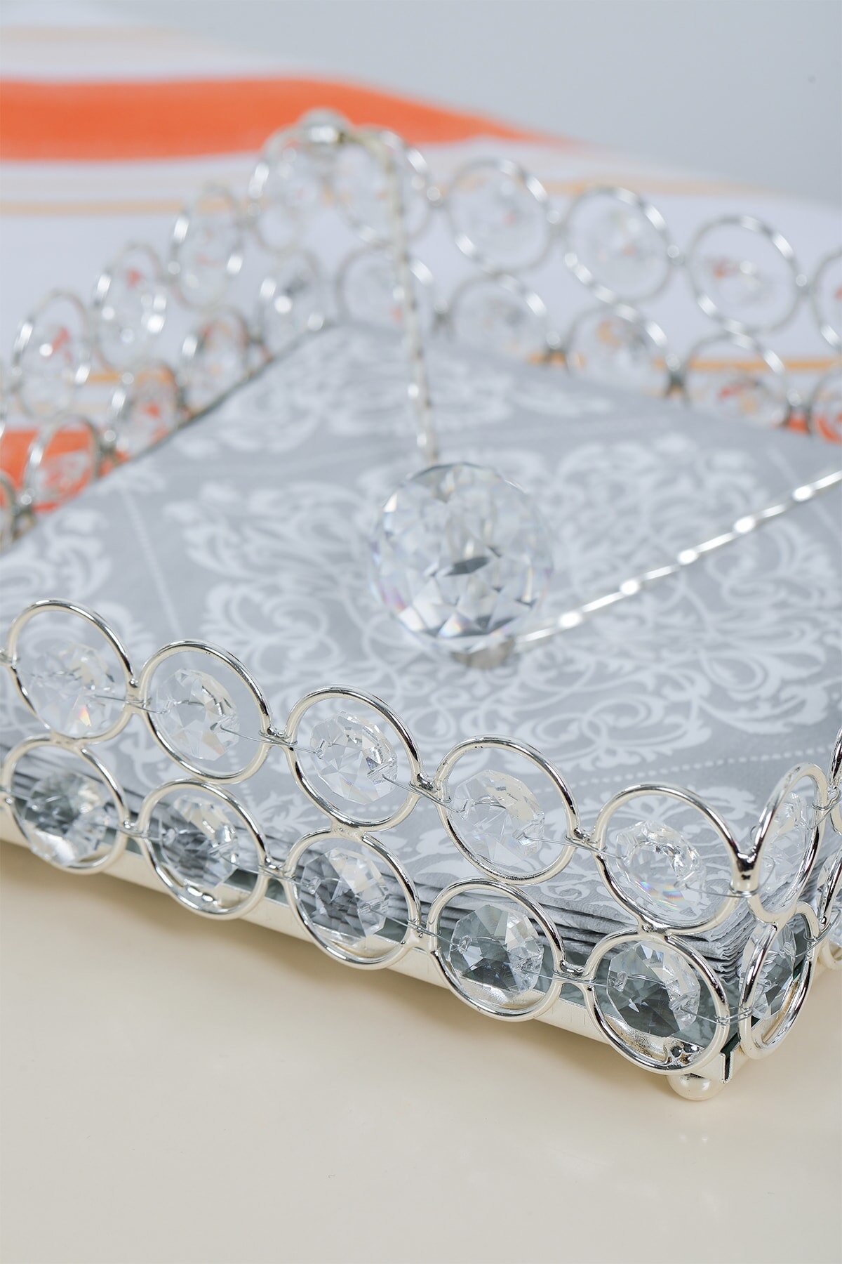 Speciale Steen Juxtapositie Art Zilver Servet Houder