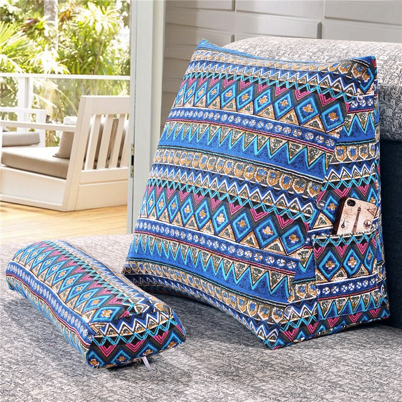 Bomuld linned justerbar højde trekantet rygpude pude til sofa puder til sengestøtte pude rygstøtte kropspude