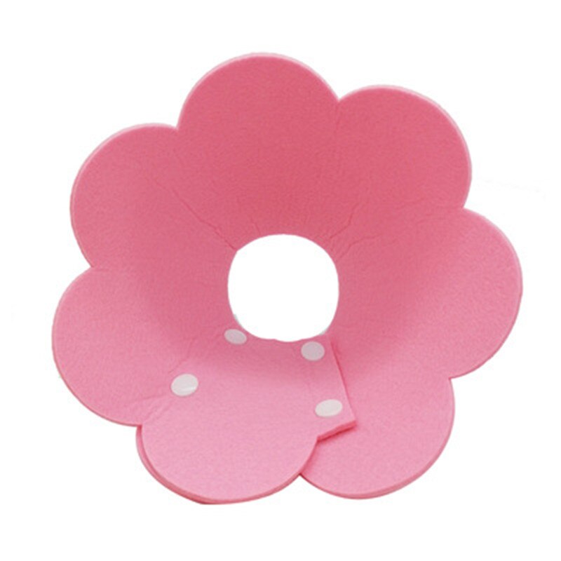 Collar de recuperación con forma de flor para gato, cono para el cuello, antimordedura, antiarañazos, para mascotas, Collar de protección para la curación de heridas de gatito: Pink / L