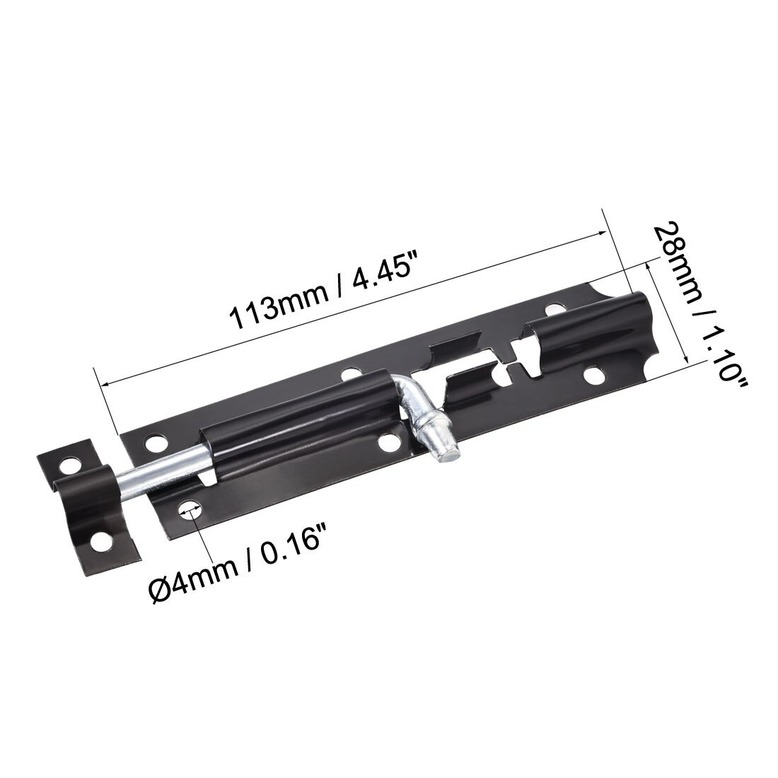 uxcell Door Slide Latch Lock, 5-inch Iron Security Barrel Bolt in Black, 5 Pcs