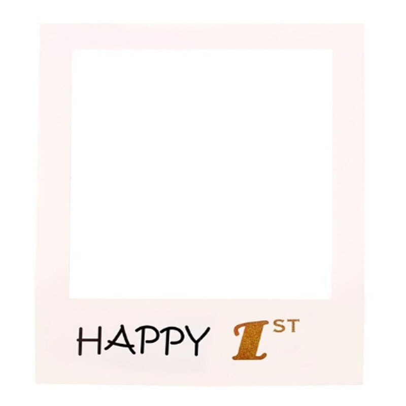 1Pc Paper Photo Frame Photobooth Props 1st 18th 21st 30th 60th Birthday Party Decor Adult Photo Prop Birthday Party Supplies: 1st birthday frame