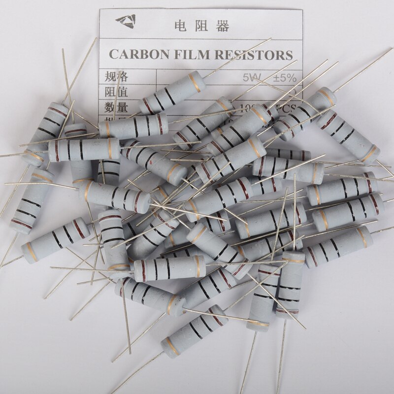 63PCS/LOT 5W resistor package 5% 0.1R-0.91 21Values*3=63Pcs Carbon Film Resistor Commonly kits Metal Oxide Film Resistors kit