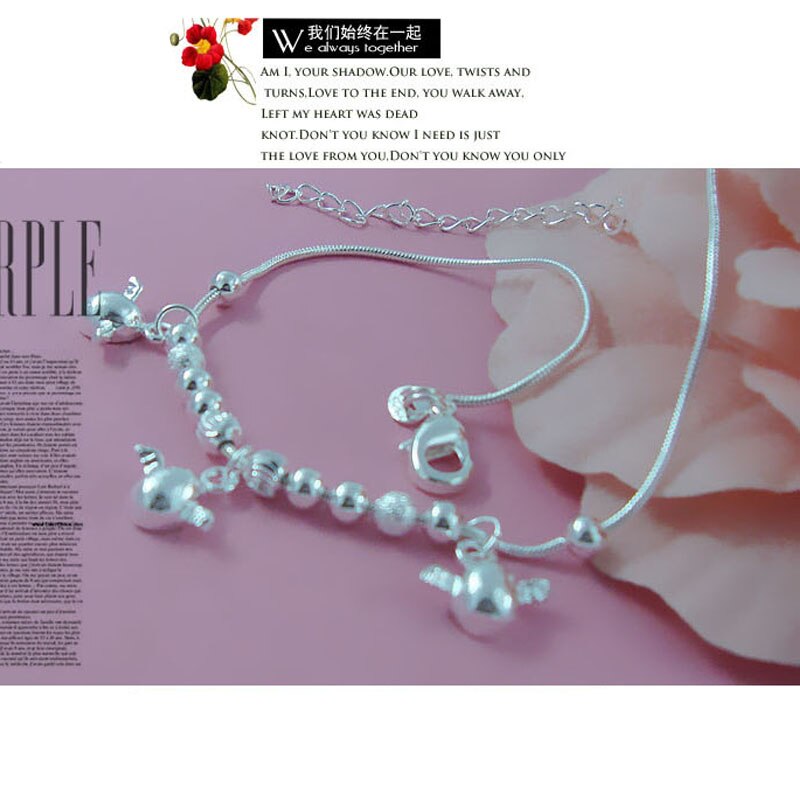 925 Sterling Silber Kleiner engel eier Charme Fußkettchen Für Frauen 925 silber Knöchel Armbinde schmuck Länge 22cm