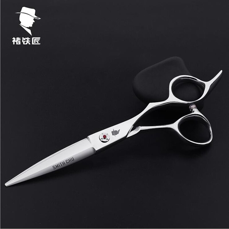 Smith Chu 6 Inch Professionele Kappers Schuiven Schaar Enkele Blade Japanse Wilg Blad Schaar Vet Schaar Kromgetrokken