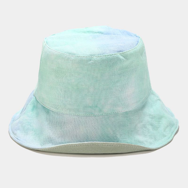 Multi-color tie dye buket hat for women Sun protection caps for ladies Girls floppy bucket Caps printing Hip Hop Hats: Green