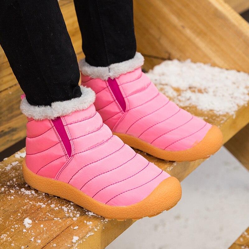 Boys and Girls Winter Warm Short Boots Waterproof Ski-proof Cotton Shoes