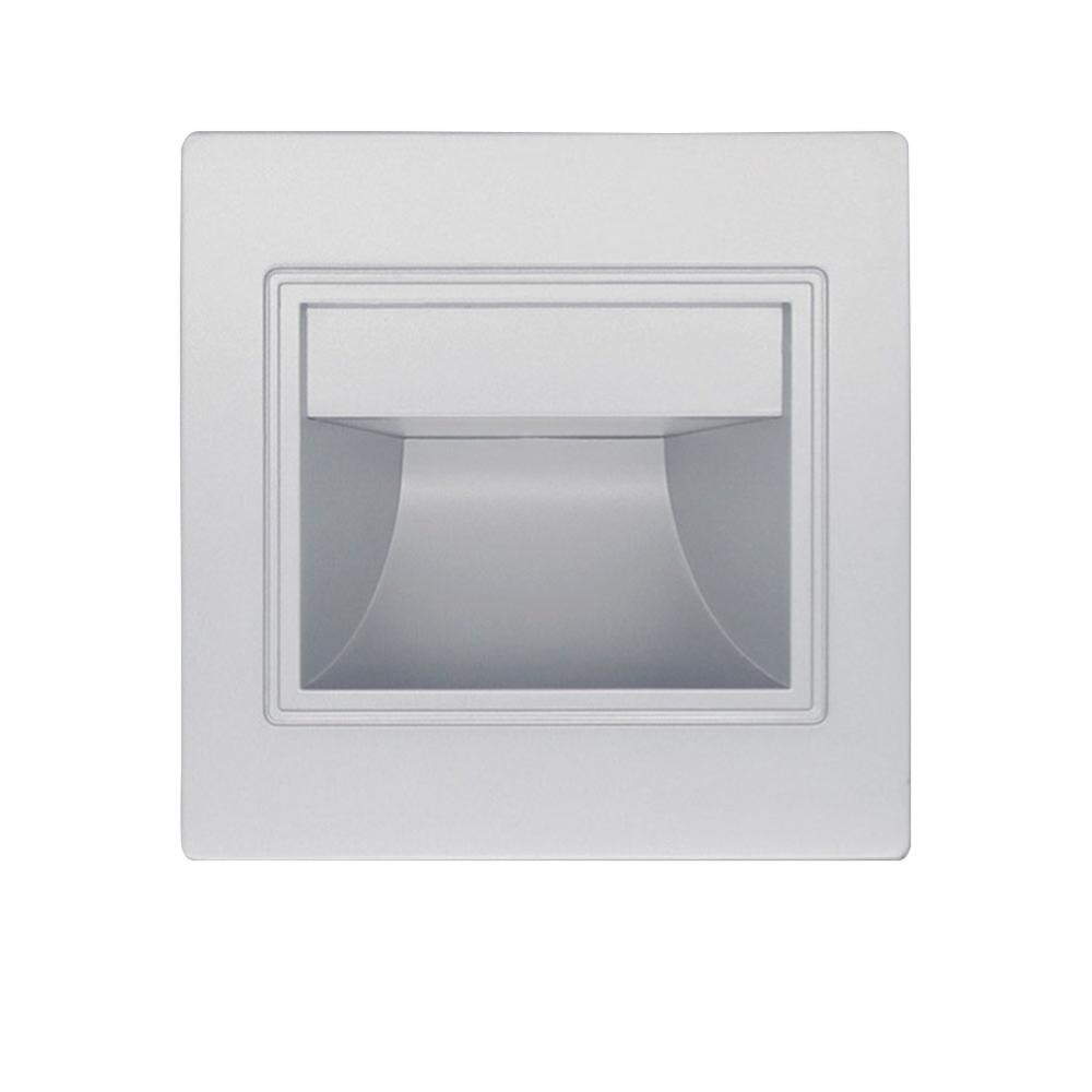 Inbouw led wandlamp 1.5w ac85-265v inbouw led trapverlichting trap gang wand voetlamp warm/koel wit: Zilver / Warm wit  (2700-3500k)