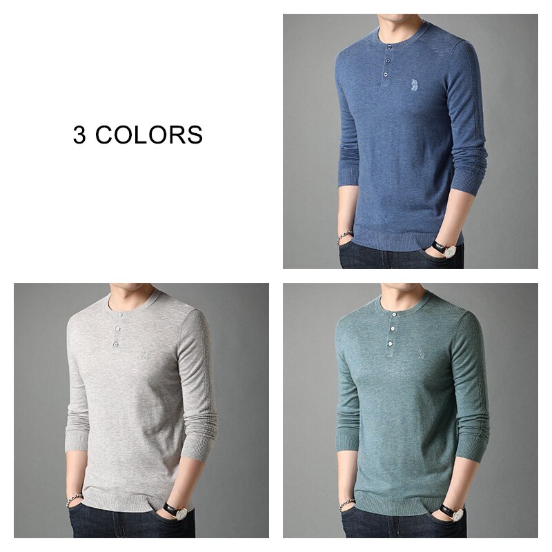 Coodrony mærke sweater mænd streetwear henry collar pull homme efterår vinter strik pullover herre  c1096