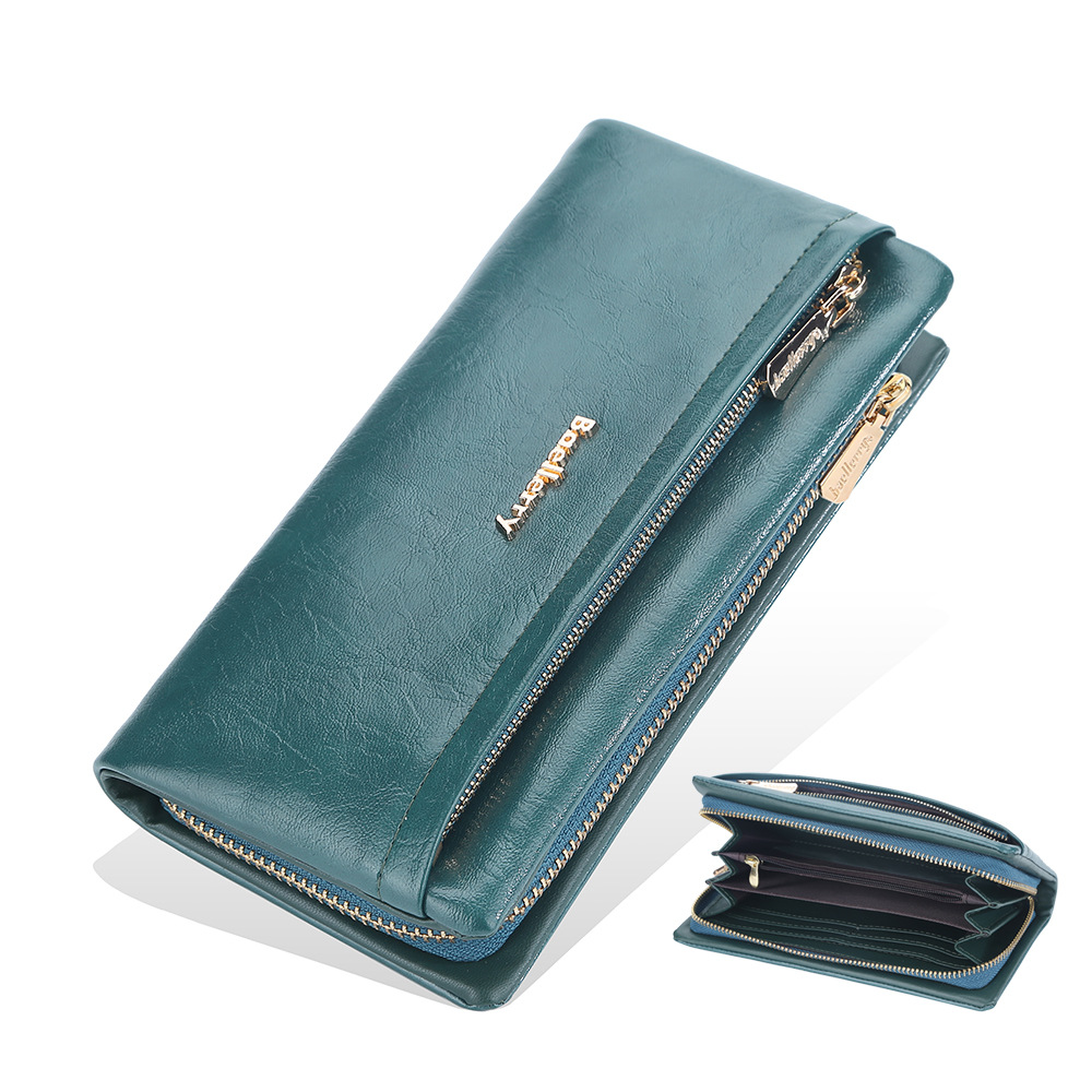 Baellerry New Women Phone Bag Wallets Large Capacity Handbag Zipper Card Holder Female Purse Coin Pocket Brand Wallet For Girls: BŁĘKITNA