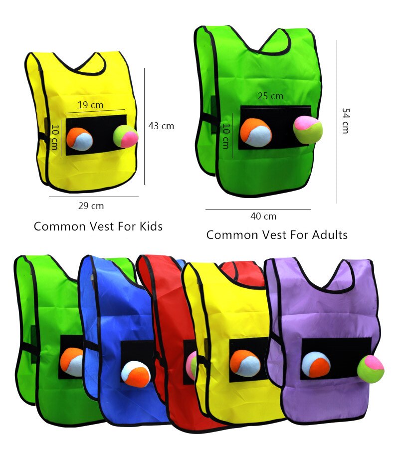 1 squadra Giochi Shirt con 3 Sfera Appiccicosa Giochi All'aperto Per Bambini Genitori Giocattoli di Sport Per I Bambini Dodge Sport con la Palla Giocattolo la cooperazione Gioco
