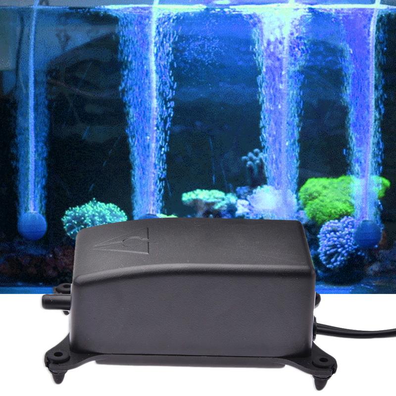Ultra lydløs akvarieluftpumpe akvarielufter dampumpe luftsten akvarie akvarium iltpumpeslange airstone 220v eu stik