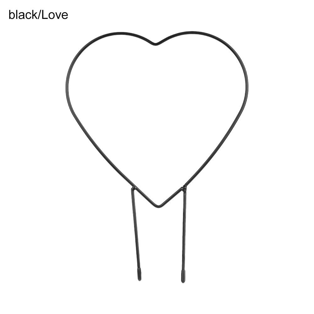 Garden Plant Support Climbing Frame Multi-shaped Iron Art Metal Indoor Outdoor Fixing Rod Garden Modeling: black-Love