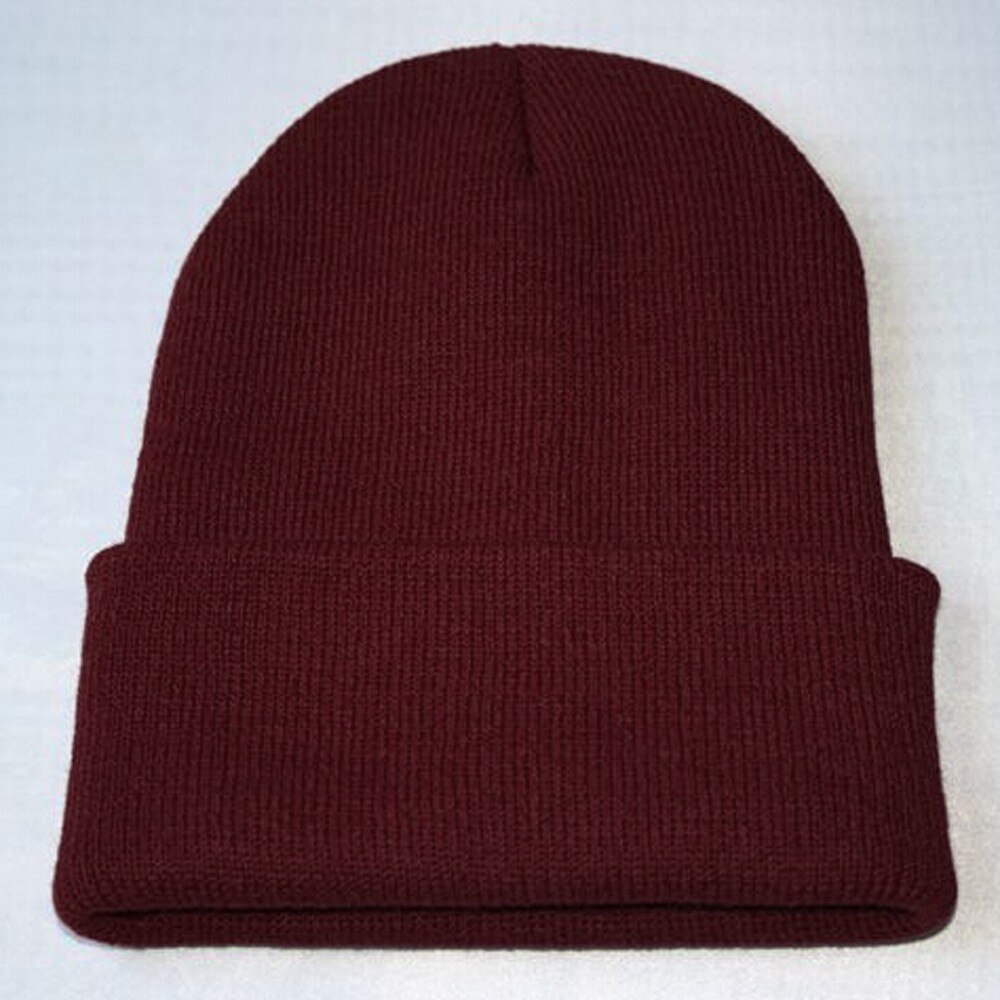 Gebreide Hoeden Voor Vrouwen Gildkruid Mannen Beanie Hat Winter Effen Brimless Baggy Meloen Cap Manchet Docker Visser Mutsen Hoeden Voor mannen: Wine 