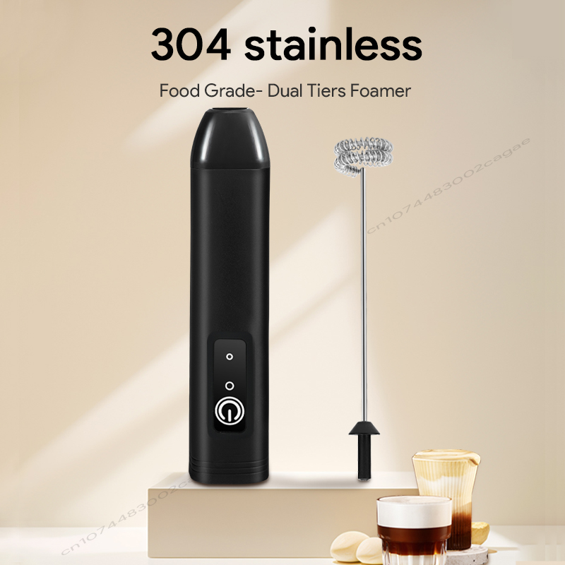 Espumador de leche eléctrico, batidor de huevos de mano recargable por USB, mezclador de espuma de 3 velocidades, varita para espumar bebidas de café, cocina