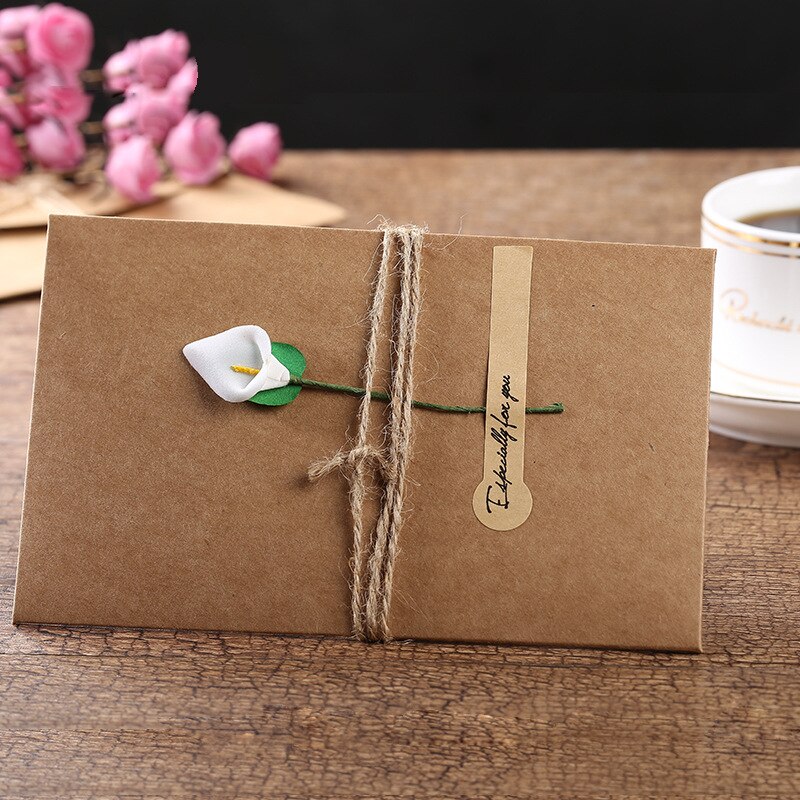 Handmade Birthday Small Greeting Card Retro Kraft Paper Business Wish Card Thanksgiving Card Small Card Custom