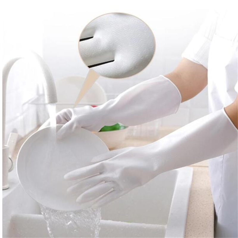 Female Waterproof Rubber Latex Dishwashing Gloves Kitchen Durable Cleaning Housework Chores Dishwashing Tools Supplies