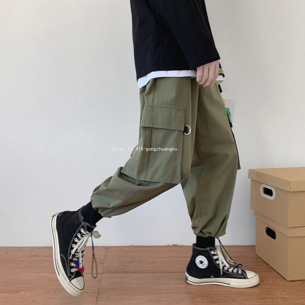 Ropa de trabajo para hombre, mono desmontable juvenil, pantalones Cargo informales, ropa informal suelta, M-2XL,: XL / Army Green