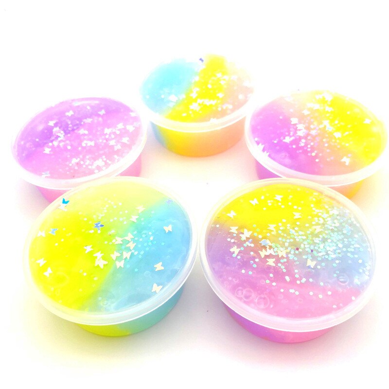 60Ml Kleurrijke Pluizige Slime Polymeer Klei Super Licht Zacht Katoen Slime Kit Antistress Speelgoed Voor Kinderen Volwassen