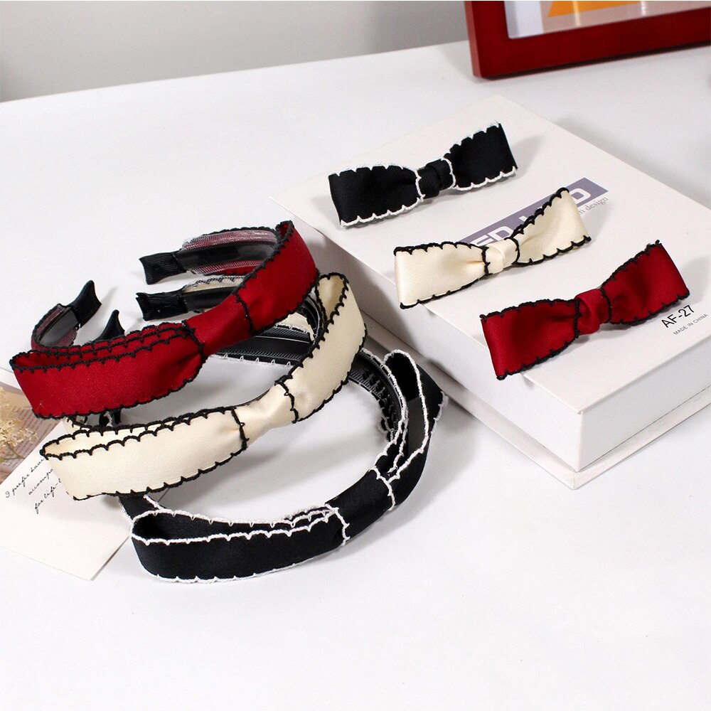 Accesorios para el cabello para niña y mujer, Blanco Simple de , diadema negra, pinza para el pelo, capucha para el pelo coreana