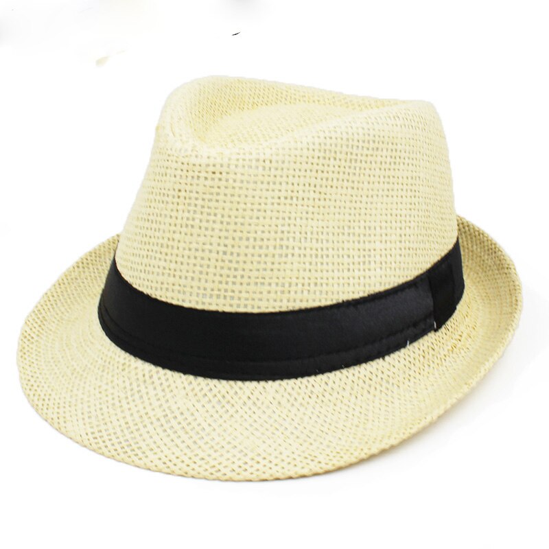 Children Fedoras Hat Jazz Cap Kid Bucket Hat Sun Cap For Girls Boys Summer Panama Hat Photography Props CBH001: Beige