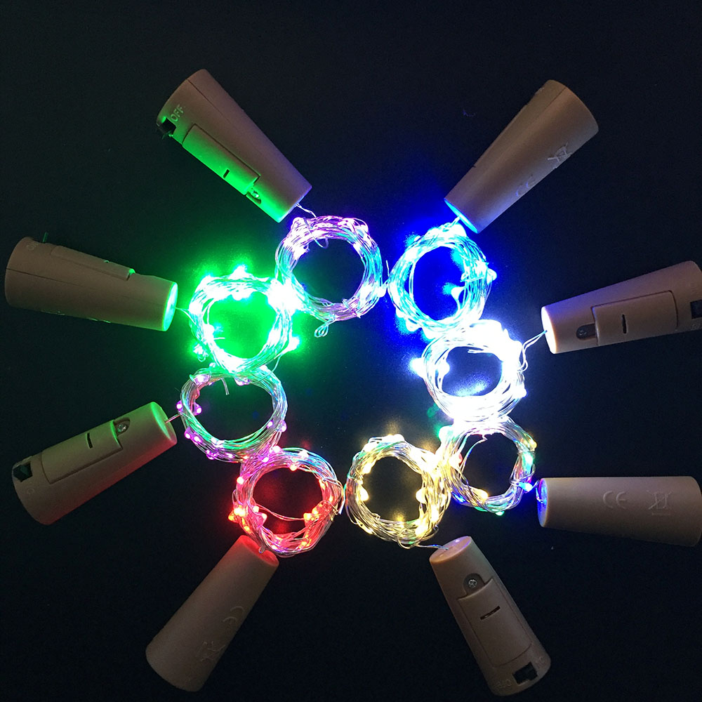 Solenergi kobbertråd lys med flaskestopper til glass håndverk flaske fe valentines bryllup dekorasjon lampe fest