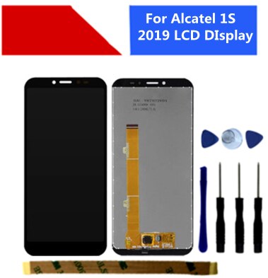 5.5 black black preto para alcatel 1s 2019 ot5024 5024a 5024d 5024i 5024j display lcd + touch screen digitador assembléia peças de reposição + ferramentas: 8.88