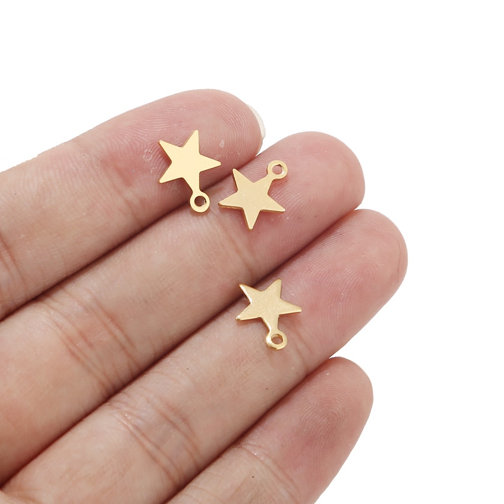 20 Pcs Rvs Gold Tone Tiny Star Bedels Voor Armband Sieraden Maken Accessoires