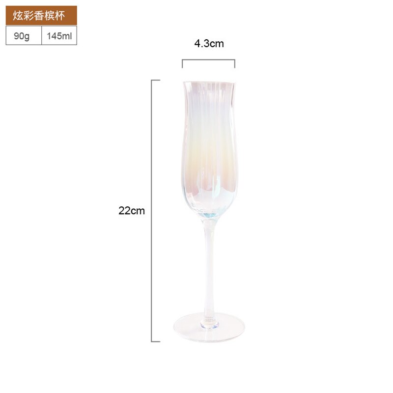Europa vertikal stripe krystall kopp fargerike vinglass gulltråd bryllupsbeger champagne tilbehør til hjemmeinnredning: Fargerik 145ml