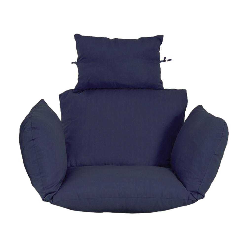 9 farver hængende æg hængekøje stol pude sving sæde pude tyk reden hængende stol ryg med pude: Marine blå