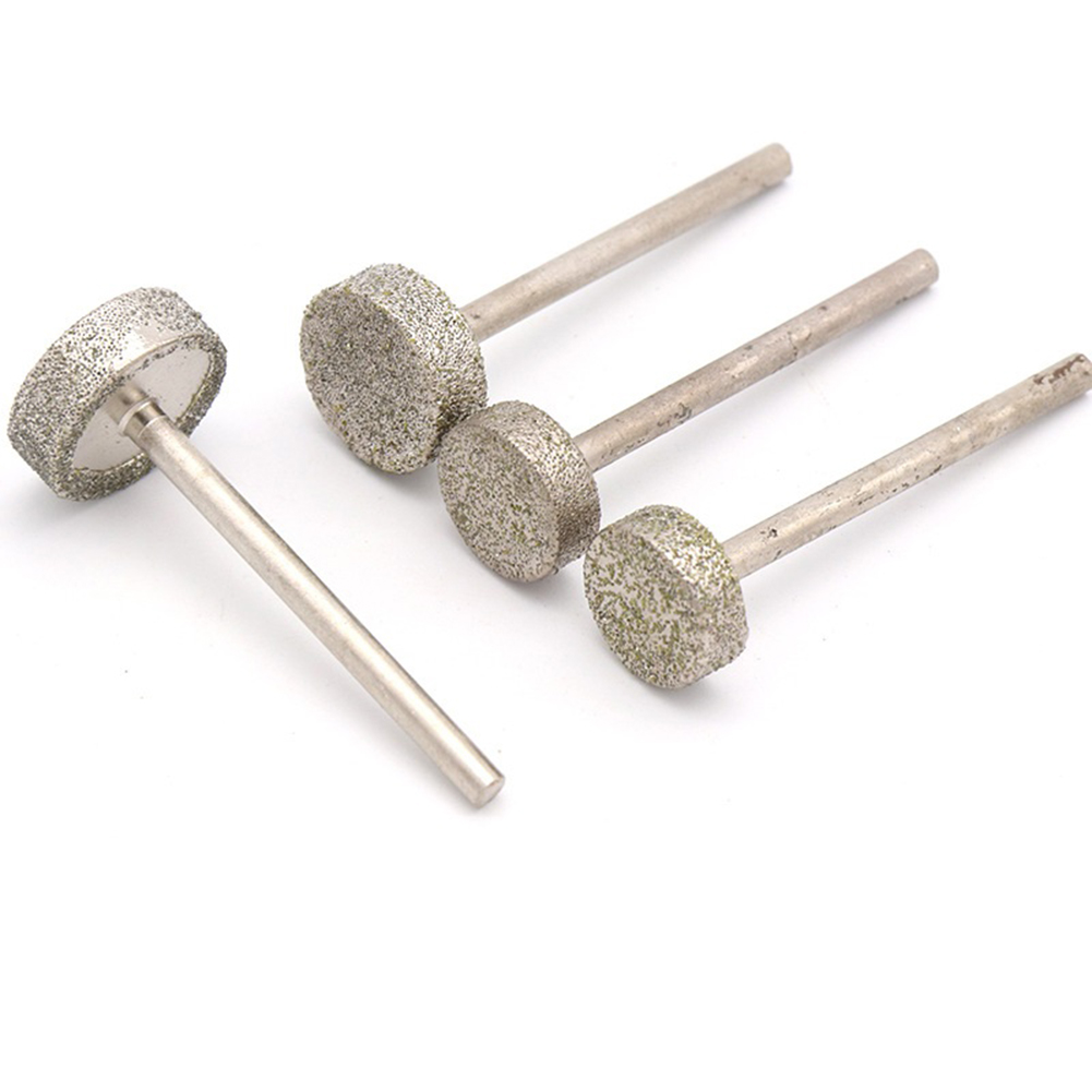 Cylinder roterende diamantkværnbor 8/10/12/14mm slibehoveder 3mm skaft til jadeglasudskæring gravering slibeværktøj